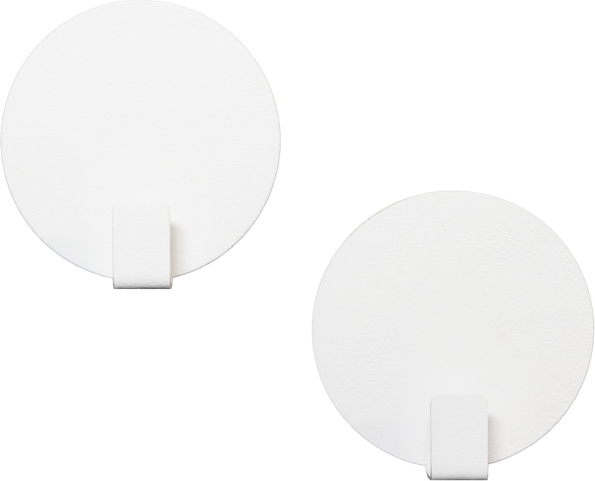 Magnetische Haak Rond Wit Medium - 2 Stuks - Kamer26