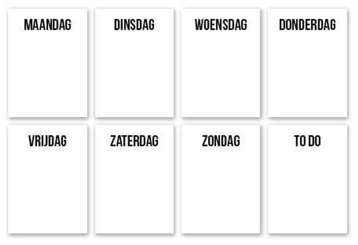 Weekplanner Wit 10x15cm - 8 Stuks - Kamer26