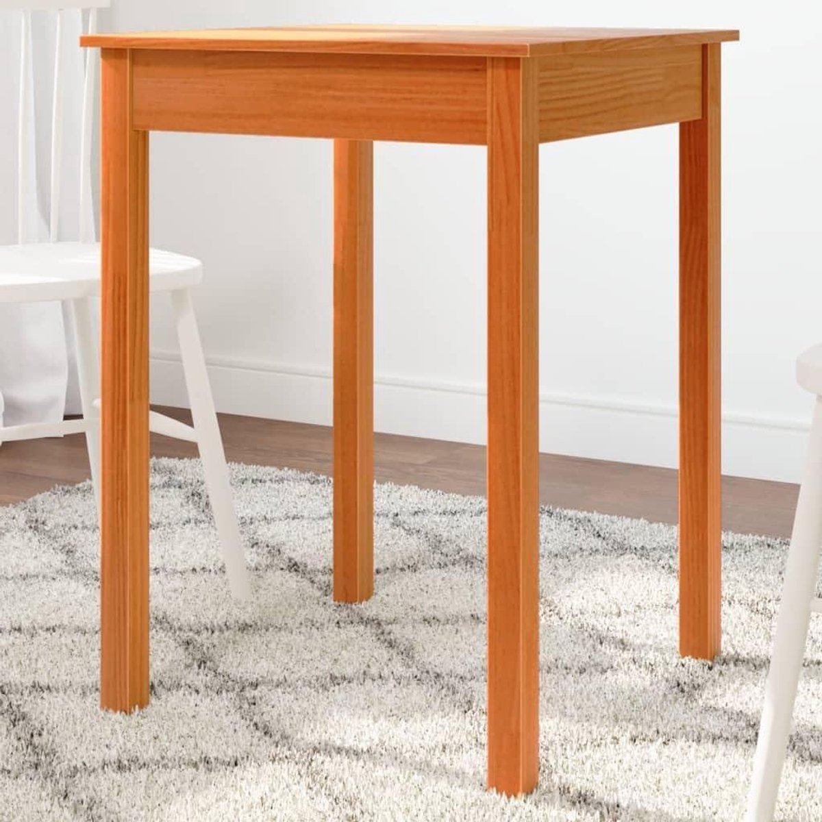 Houten Eettafel - Keukentafel Eetkamertafel - Gezellig Tafelen - Massief Grenenhout - 55 x 55 x 75 cm - Wasbruin