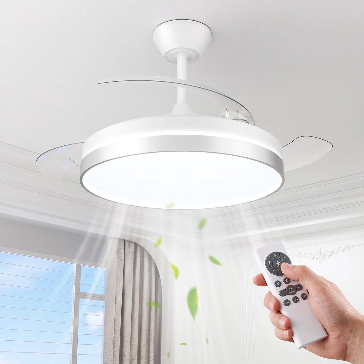 Plafondventilator met verlichting - Bruin - Plafondlamp met Ventilator en Afstandsbediening - Voor Thuisgebruik