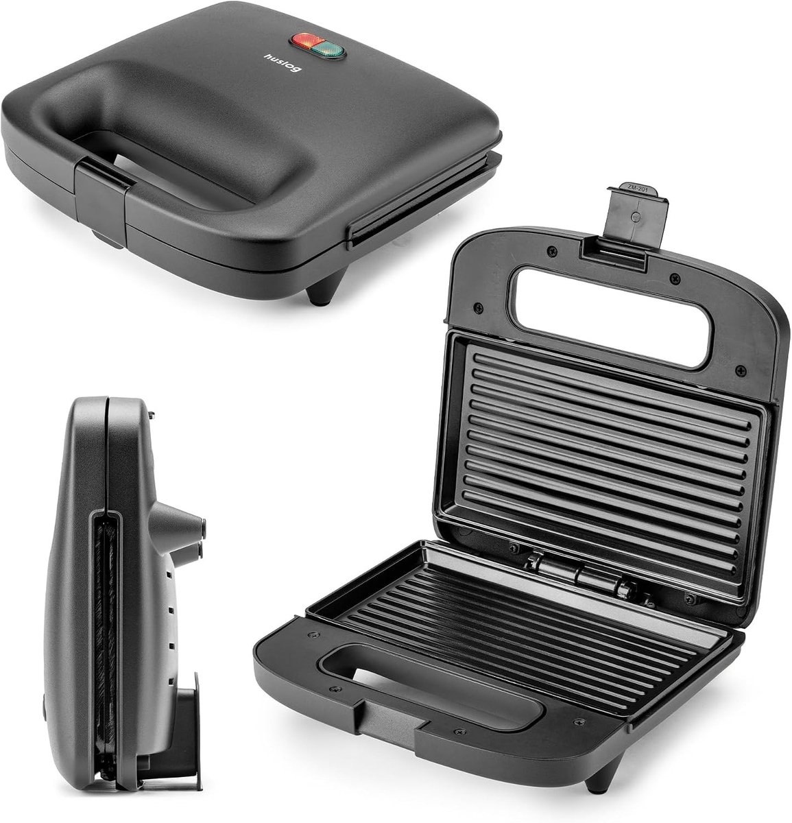 Broodrooster met tostiklemmen - Zwart - 1000 W - Antiaanbaklaag - Compacte Sandwichmaker voor Snelle Snacks