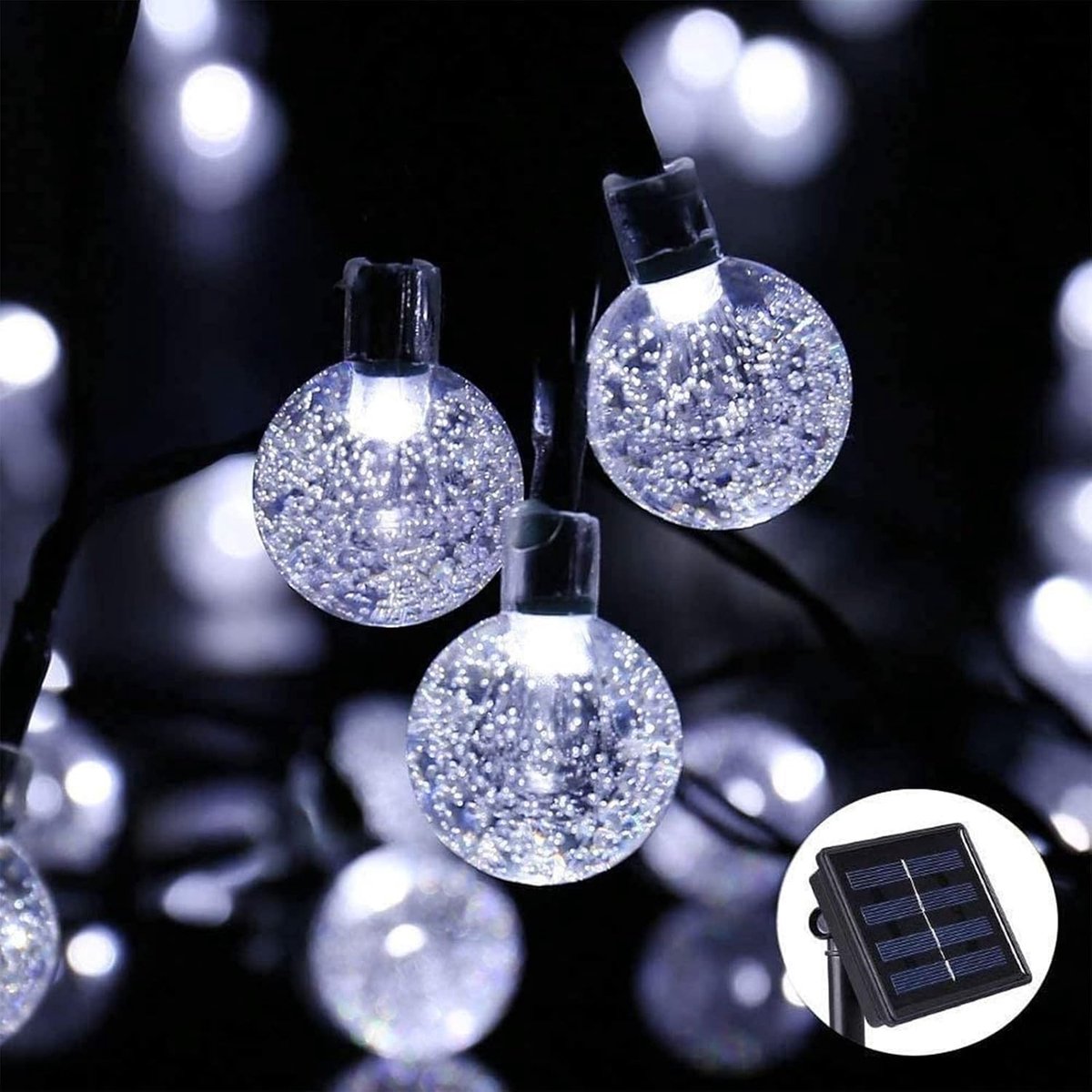 Buitenlampjes - Wit - 100 leds - Zonne-energie Kristallen Bol - Decoratieve Verlichting voor Buiten