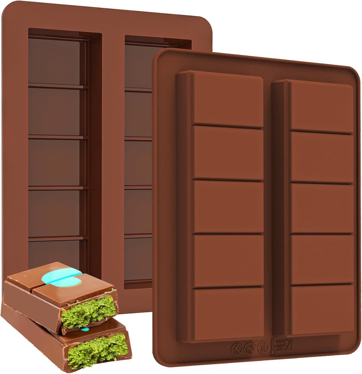 Siliconen Chocolade Mallen Set van 2 - Diepe Mini Chocoladevormen voor Snoep en Desserts