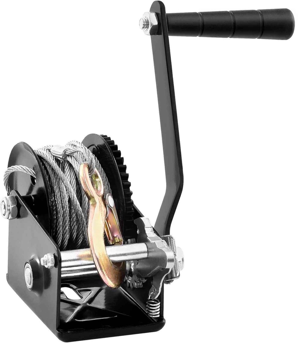 Casa Living Handlier - 800 kg Trekkracht - Heavy Duty - 10 m Stalen Kabel - 2-Weg Ratel - Sterk - Voor Voertuigen - Zwart