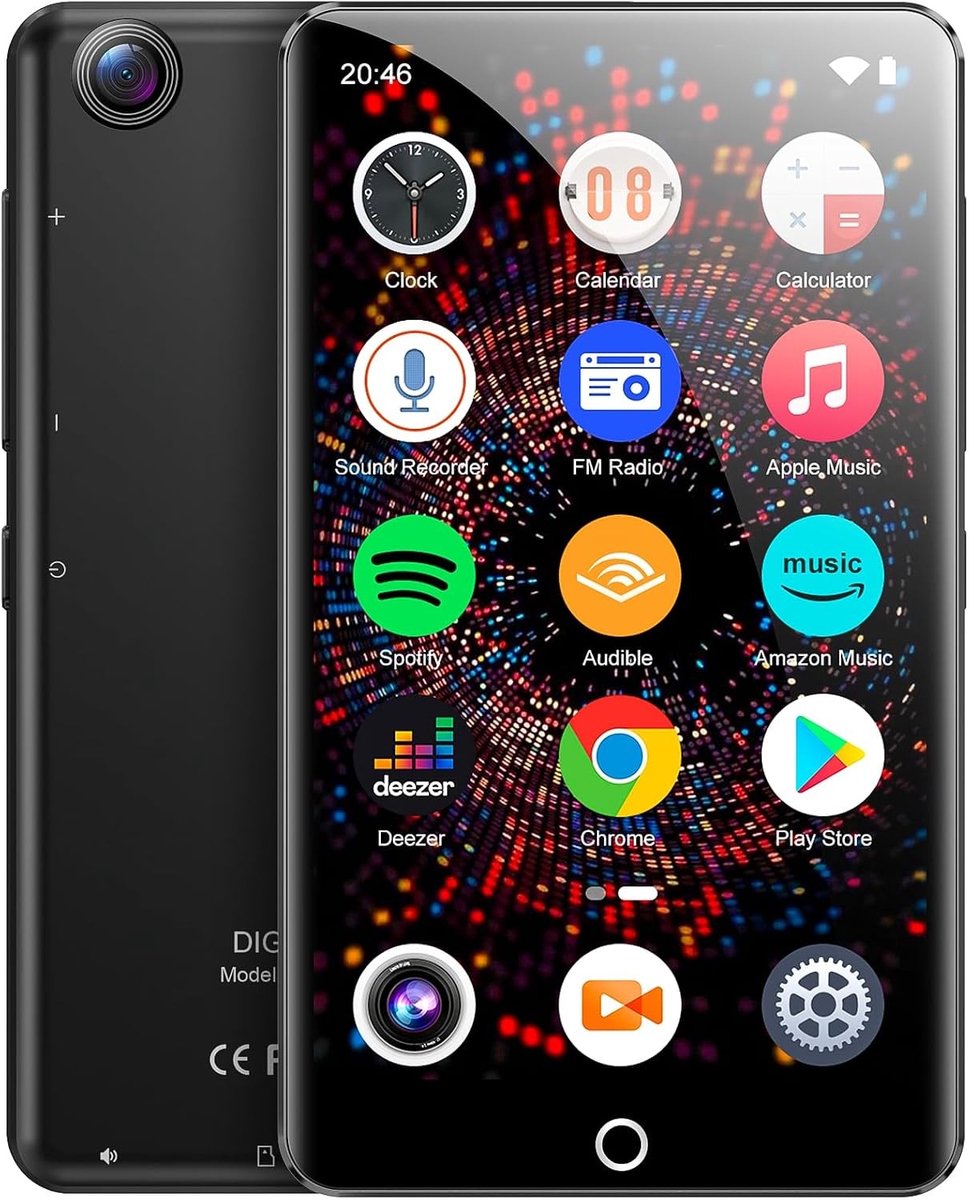 Mp3 speler spotify - Zwart - 80GB - Android Touchscreen MP3-speler met Camera en Bluetooth - Voor Muziekliefhebbers