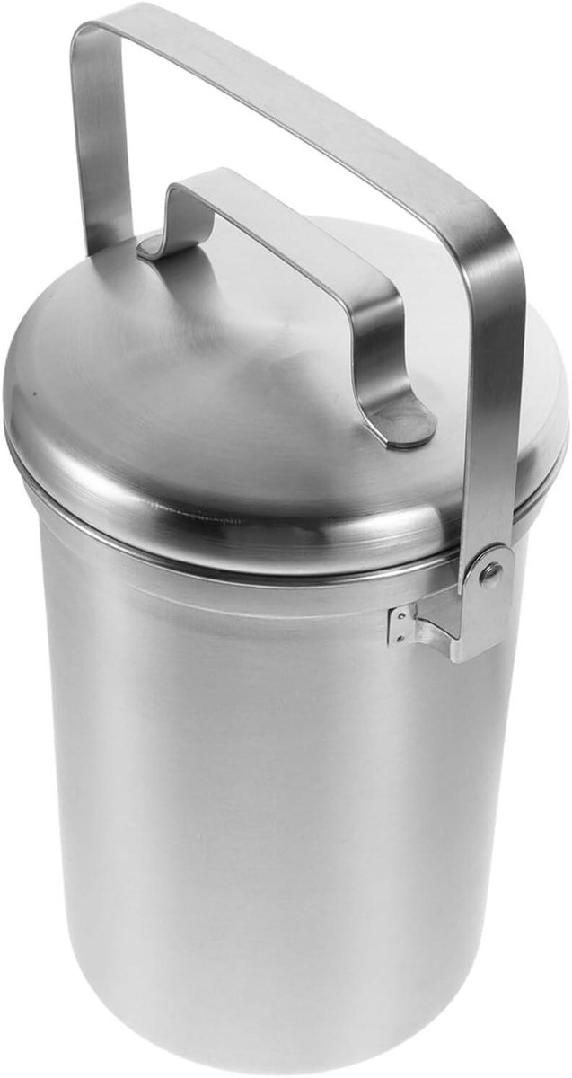 Roestvrijstalen Compostemmer - Voedselafvalbak Keuken - Binnen Composteren - Geurafsluitend Deksel - Compact Ontwerp - Zilver