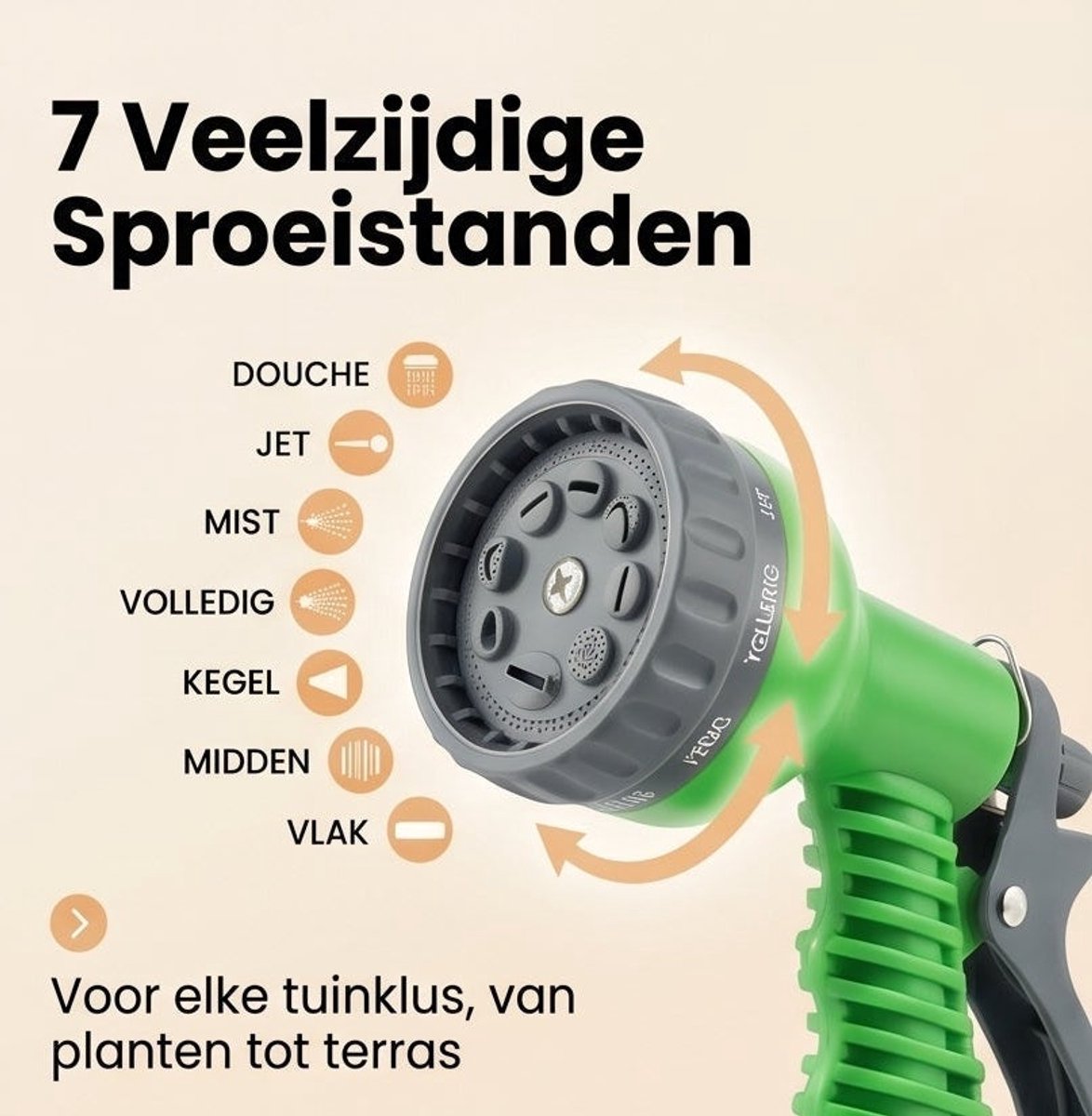 Cheqo® Tuinslang - Flexibele Tuinslang - Uitrekbare Tuinslang met Sproeikop 7 Standen - Magic Hose - Elastische Tuinslang - Tuinsproeier - Waterslang - met Koppelstuk - Groeislang voor Tuin Besproeien en Planten Water Geven of Auto Wassen – foto 4