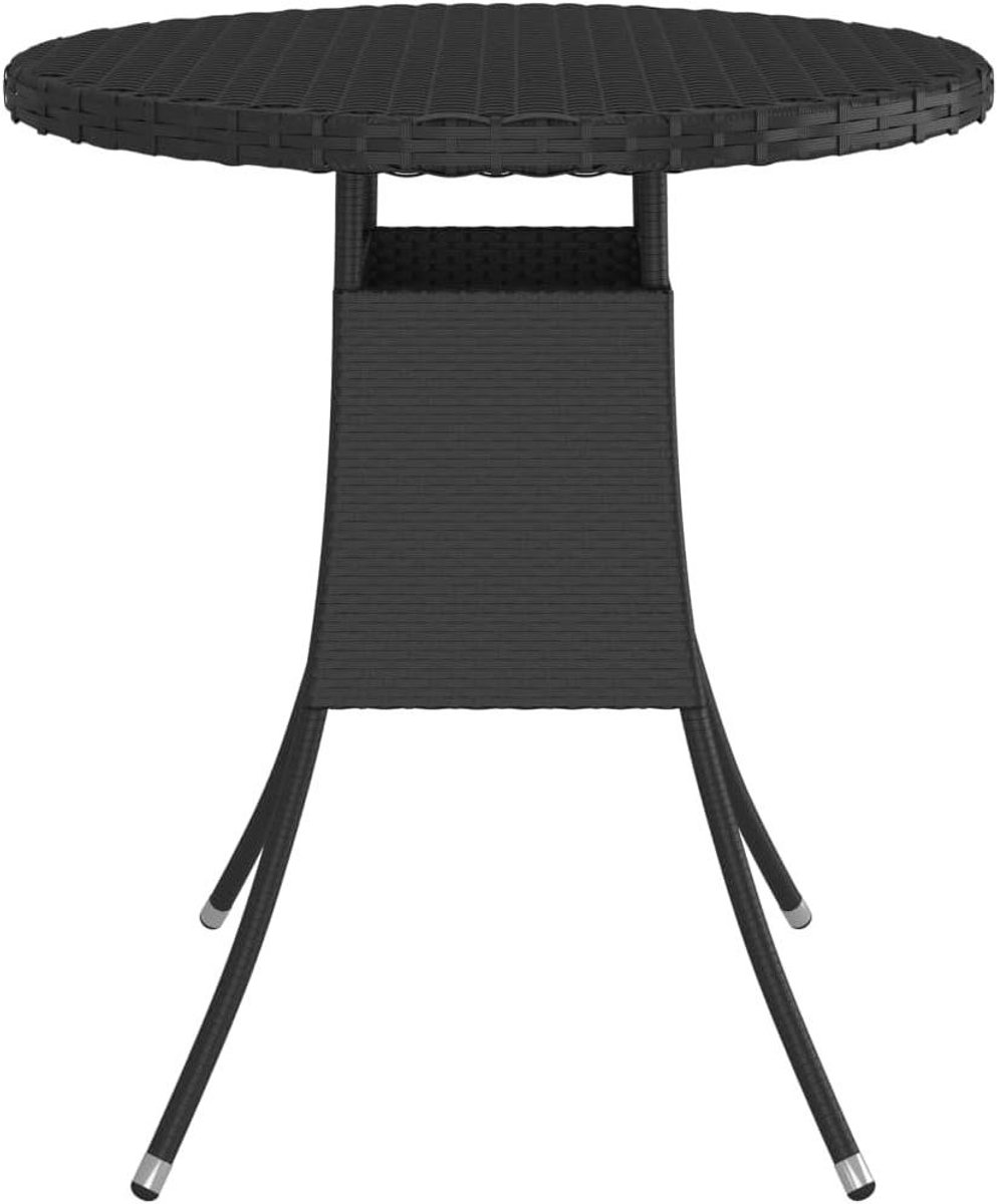 Polyrotan Tuinstafel - Balkontafel Terrastafel - Buiten Genieten - Onderhoudsvriendelijk PE Rotan - 70 x 70 x 73 cm - Zwart