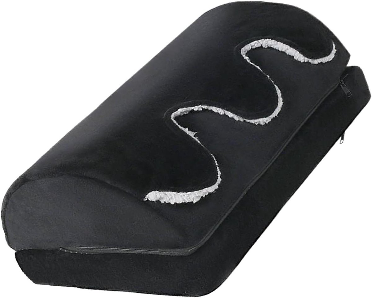 Voetensteun Bureau - Voetenbankje Verstelbaar - Comfortabel Zitten - Met Warmtepouch - 38x28x12cm - Zwart