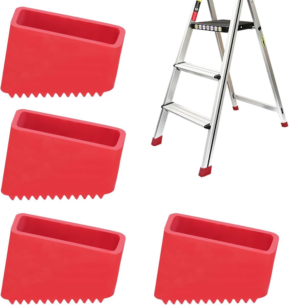 Rubberen Laddervoetjes - Zwart - 50 x 20 mm - Antislip Vervangingsvoetjes voor Ladders - Voor Huiswerkers