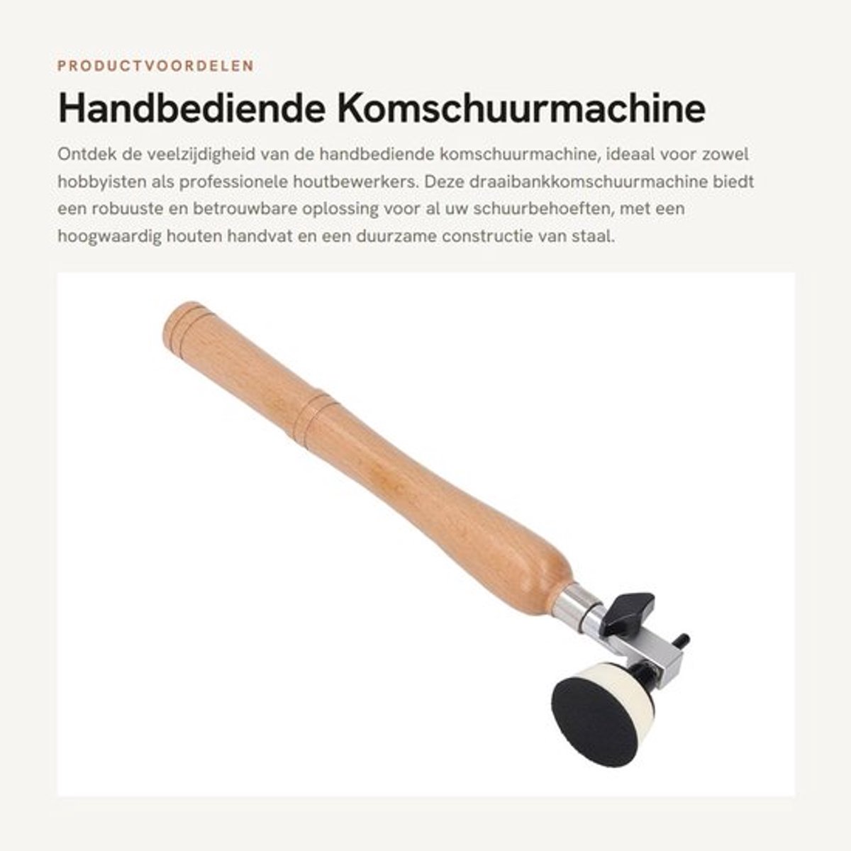 Komschuurmachine Robuust en Betrouwbaar - Komschuurmachineset - Houten Handvat - Schuurschijven 50 Stuks - Verstelbaar Hoekschuursysteem - Ergonomisch Ontwerp - Schuurmachine