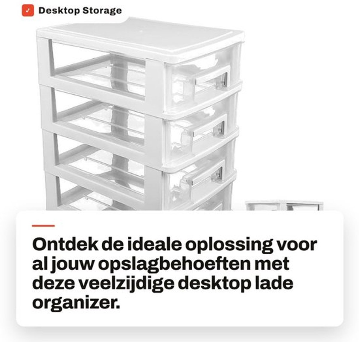 Lade Organizer 5-laden - Cosmetica/Houder - Desktop Opslag - Kantoorbenodigdheden - Compact - Transparant Design - Opbergdoos