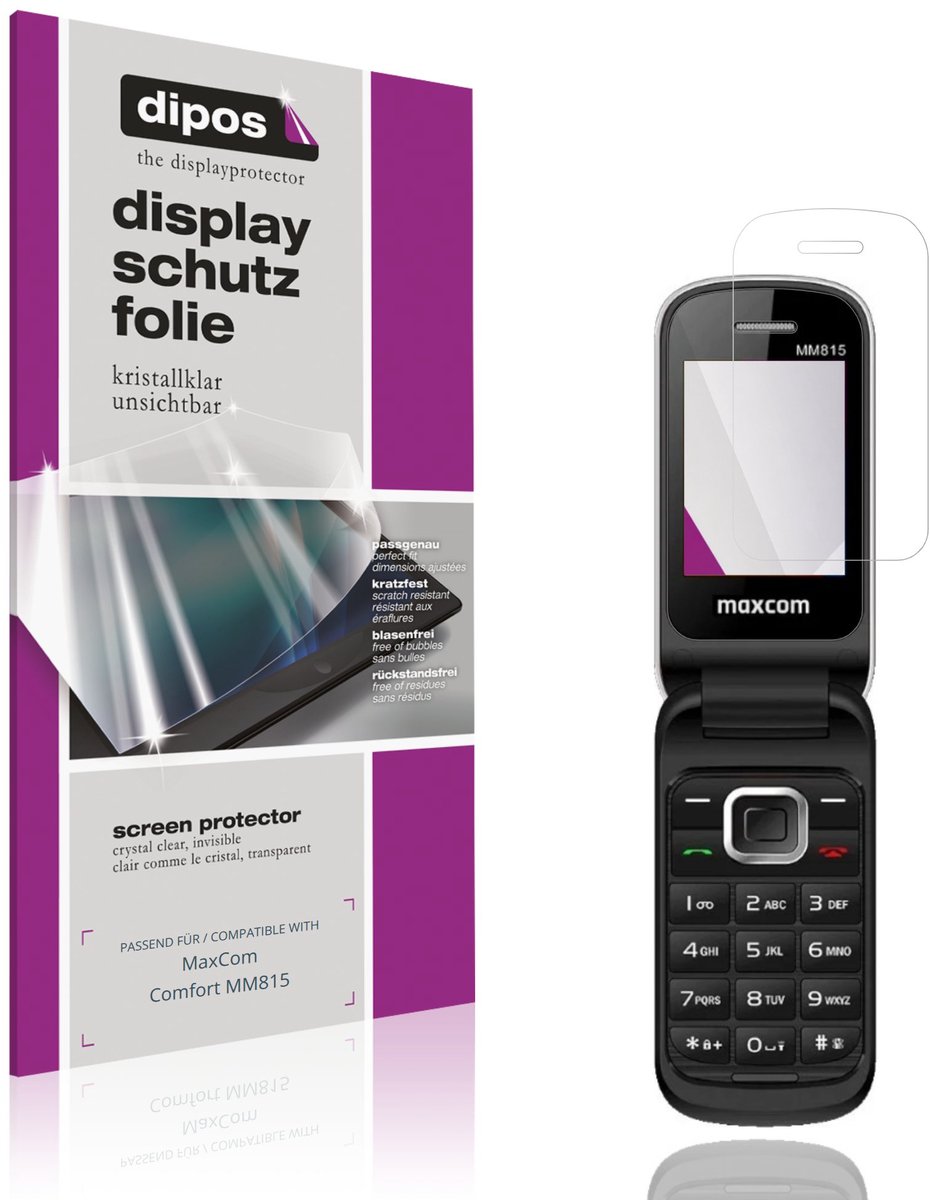 dipos – 4x Beschermfolie geschikt voor MaxCom Comfort MM815 | Krasbestendige & heldere Screenprotector Ultra-Thin