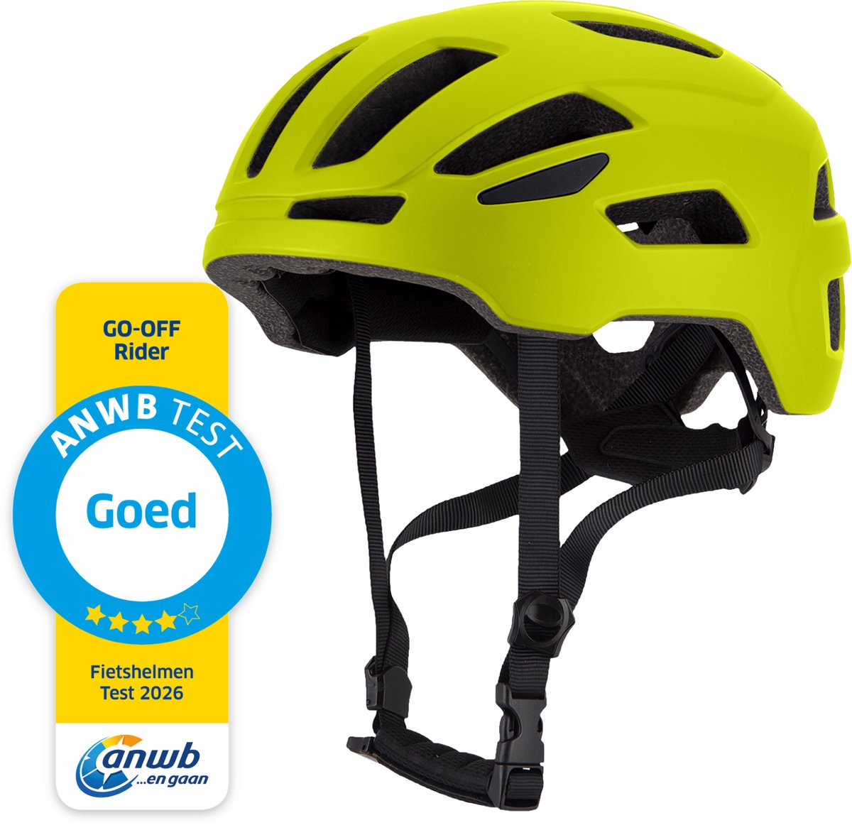 GOOFF® RIDER Fietshelm - Ebike Helm voor Volwassenen - Geschikt voor Elektrische Fiets en Racefiets - Dames en Heren - Geel - M