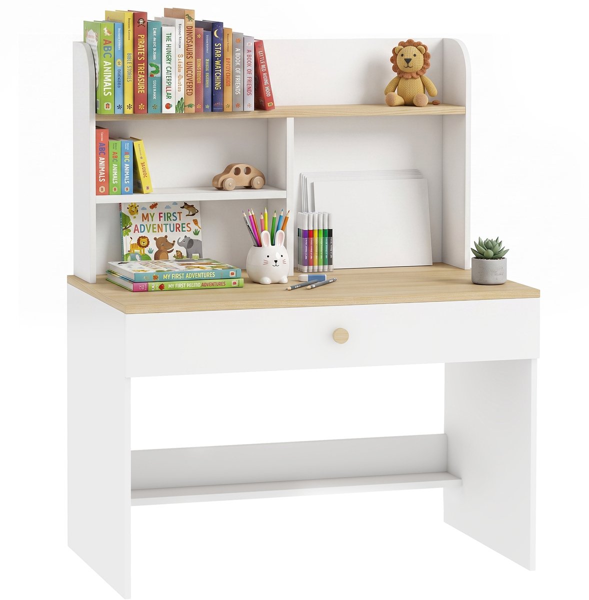 AIYAPLAY Kids Desk-Spanplatte, MDF-80L x 50B x 100H cm-Weiß