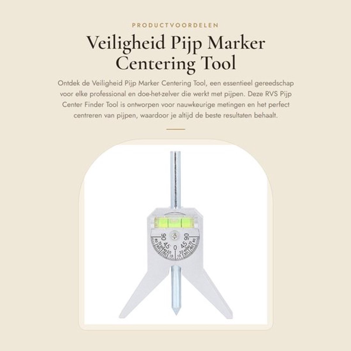 Pijpmarker RVS - Verstelbare Dial - Y Type Hoofd - Center Finder Tool - Inbussleutel - 4 Inch Grootte - Pijpcutter
