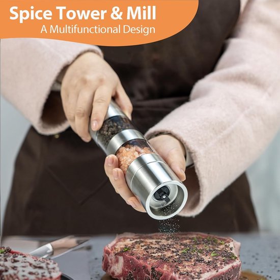 5-in-1 Camping Specerij Set met Maalmolen, Roestvrij Staal, Draagbaar voor BBQ, Picknick en Reizen, Inclusief Schoonmaakborstel en Kruidenset — afbeelding 3