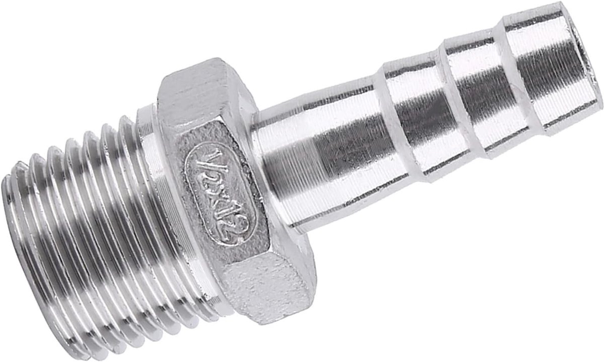 SnelShoppen - Snelkoppeling Tuinslang Fittingen, 304 RVS Slangconnector, Tuinslang Snelkoppeling Fittingen met Adapter voor Luchtverbinding, 1/2''*12m