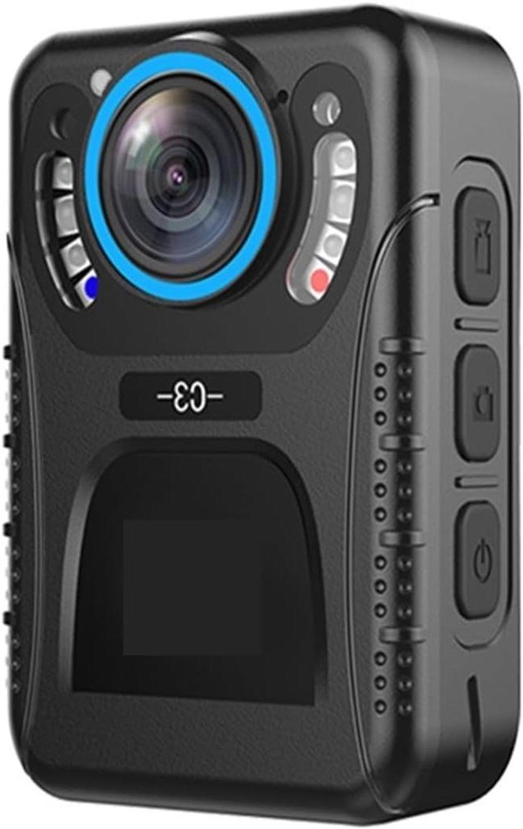 Mini Body Camera - Draagbare Camcorder - Beveiliging Opnemen - Explosieveilig Waarschuwingslampje - 128 GB - Zwart