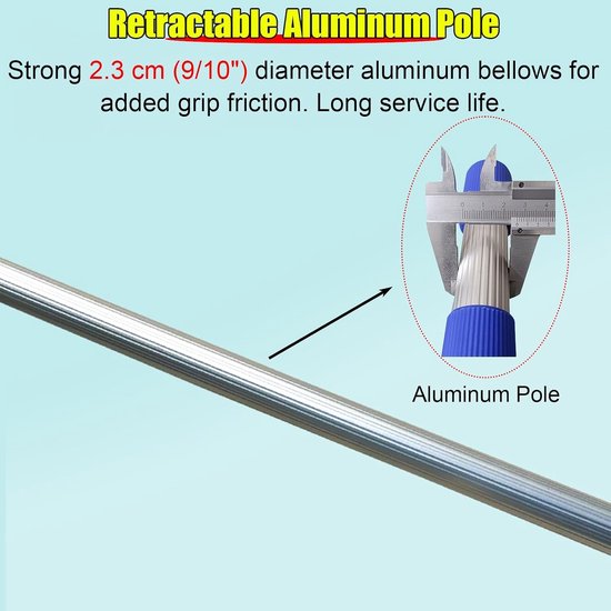 Telescopische Boothaak - Aanlegpaal Duwstok - Boot Aanmeren - Lichtgewicht Aluminium - 3 Stuks 2 Meter - Zilver — afbeelding 5