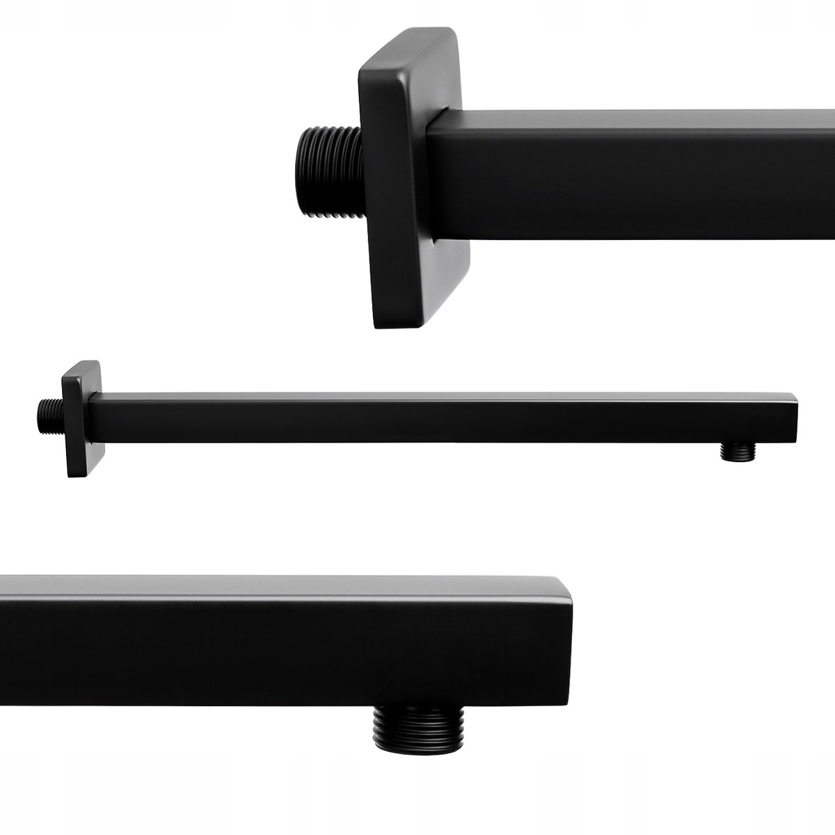 Zwarte Onderbouw Douchearm 40cm - Messing Mat Zwart
