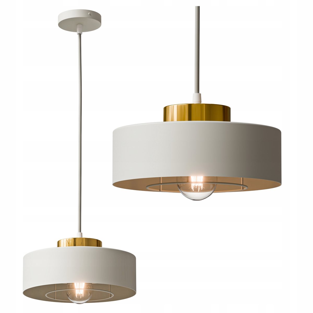 Merkloze Hanglamp E27 Kasjmier RAL 9002 met Gouden Accent - 25cm