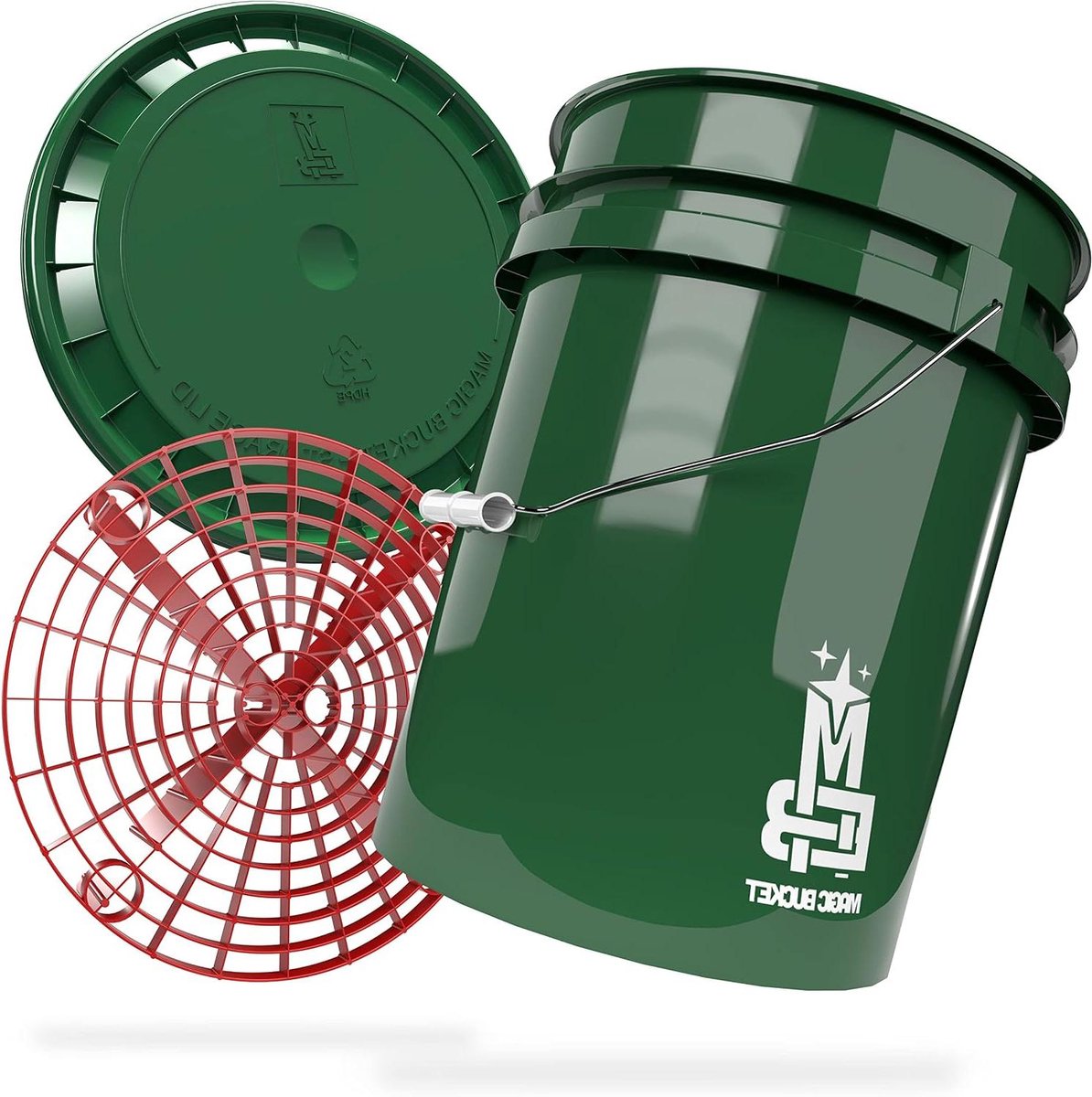 Wasemmer met Grit Guard - Autowas emmer Schoonmaak emmer - Auto reinigen - Stabiele kunststof constructie - 20 liter - Donkergroen