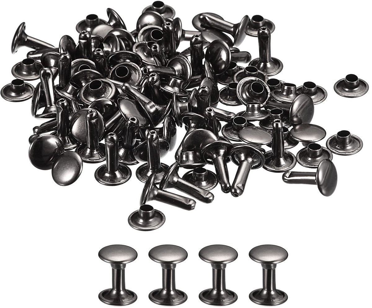 Set van 50 Dubbellede Nieten 9mm voor Lederbewerking en DIY-projecten