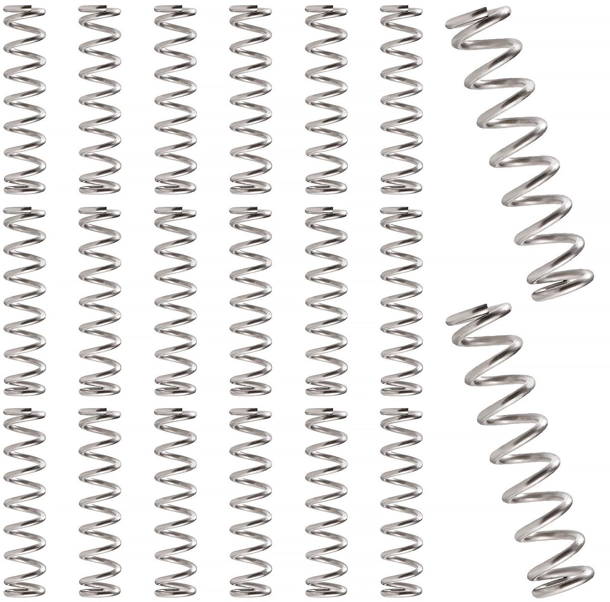 20 Stuks Mini Compressieveren 1.2 * 8 * 35mm, RVS Spiralen voor Klussen en DIY Projecten, Ideaal voor Herstellingen en Creatieve Toepassingen