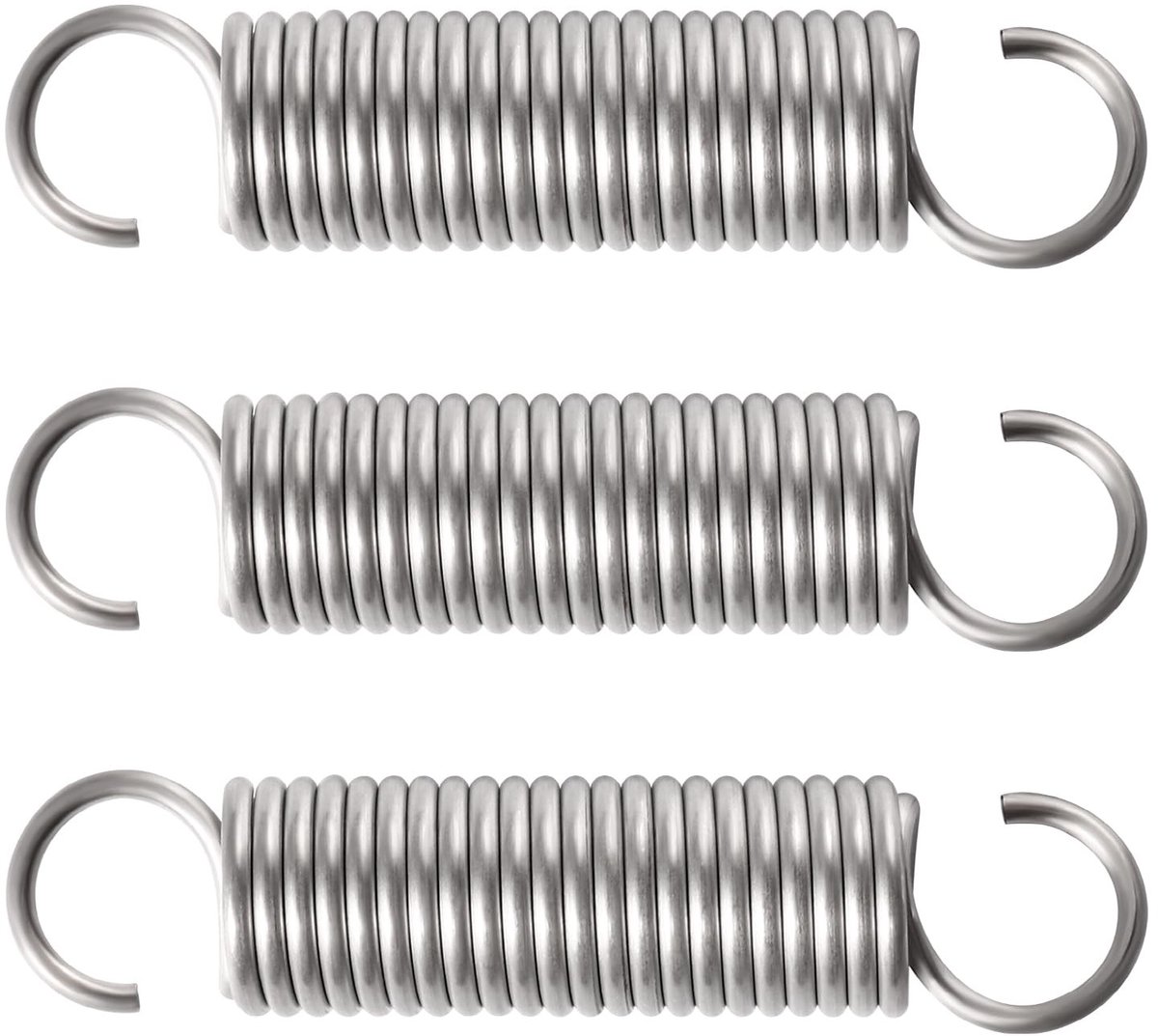 3 Stuks Rvs Tension Spring 2.5 * 20 * 90mm met Haken, Ideaal voor Tenten, Luifels en Trampolines
