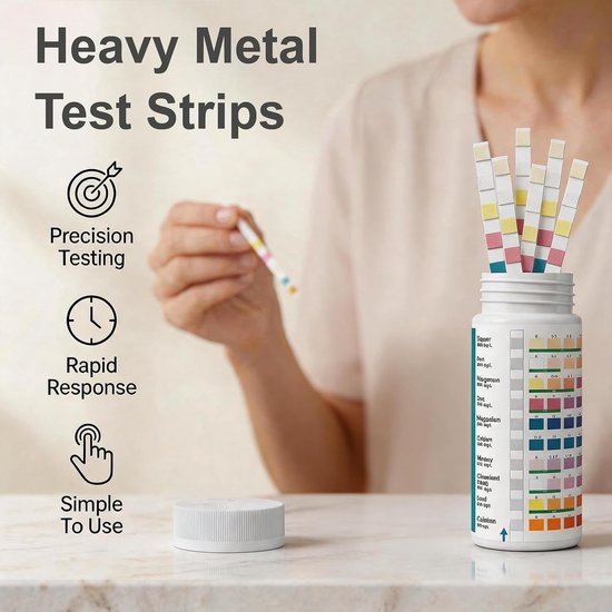 100 stuks 10-in-1 waterteststrips voor drinkwater, putten en zwembaden - Test op zware metalen zoals koper, lood en kwik met snelle resultaten binnen 30 seconden — afbeelding 5