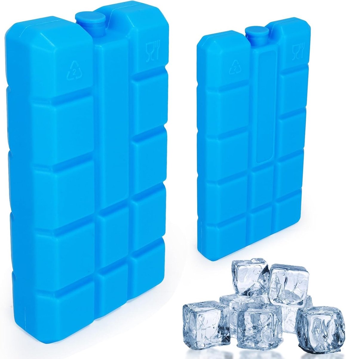 Koelaccu's voor Koeltas - Blauw - 8,5 x 15 x 2,2 cm & 9,2 x 16 x 3,2 cm - Herbruikbare Ijsaccu's voor Eten en Dranken