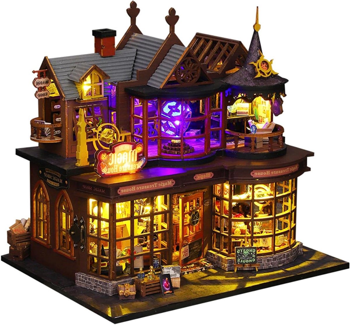Miniatuur Huis Kit - Poppenhuis DIY - Huis Decoratie - Magisch Thema - 23.5x18x22cm - Magisch Huis