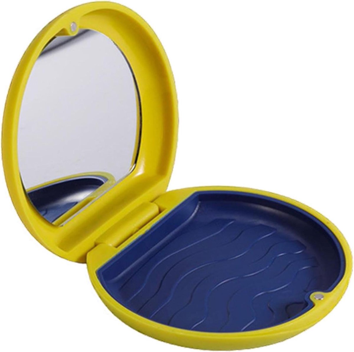 Kunstgebit Houder - Reinigingsetui Prothese - Veilig Opbergen - Geurremmend Ventilatie - 8.8 x 8.6 x 2.8 cm - Wit