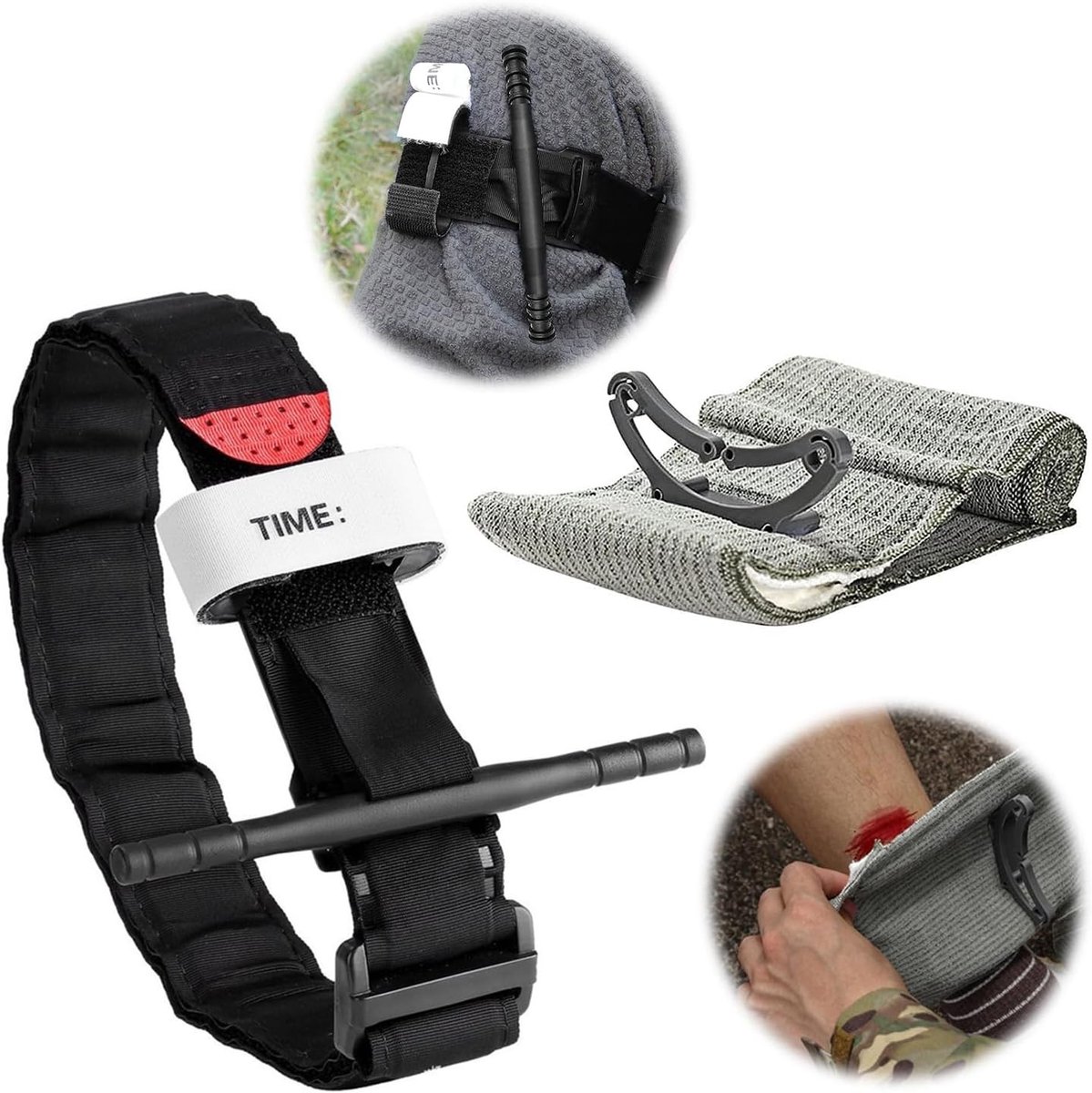 Tactical tourniquet - Zwart - 3,8 x 95 cm - Nylon EHBO-stuwslang - Voor Noodgevallen en Outdoor Gebruik