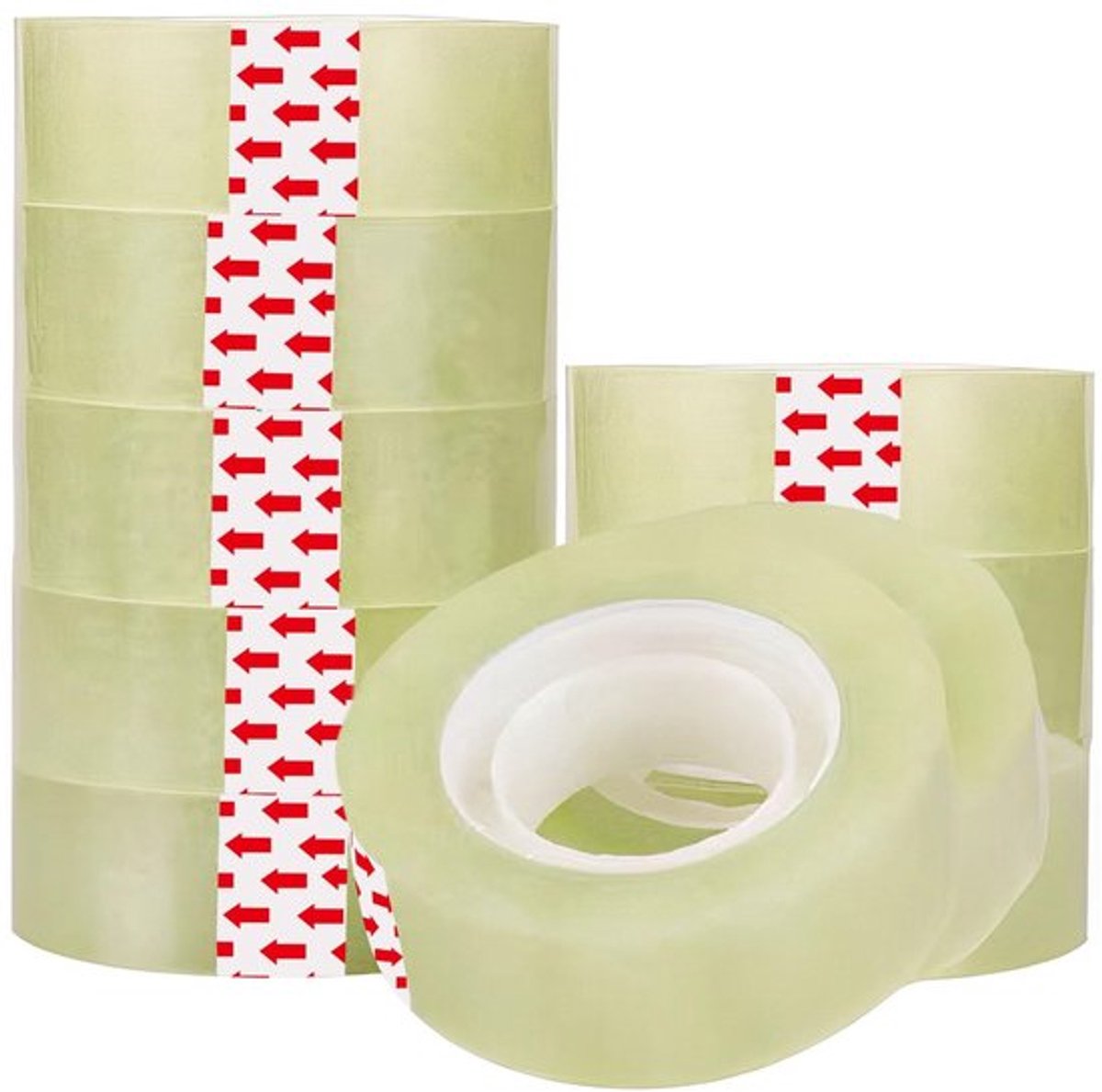 Plakband Transparant - Plakband voor Algemeen Gebruik - 15 mm x 33 m - 10 Rollen - Polypropyleen - Voor Repareren en Decoreren - Tape