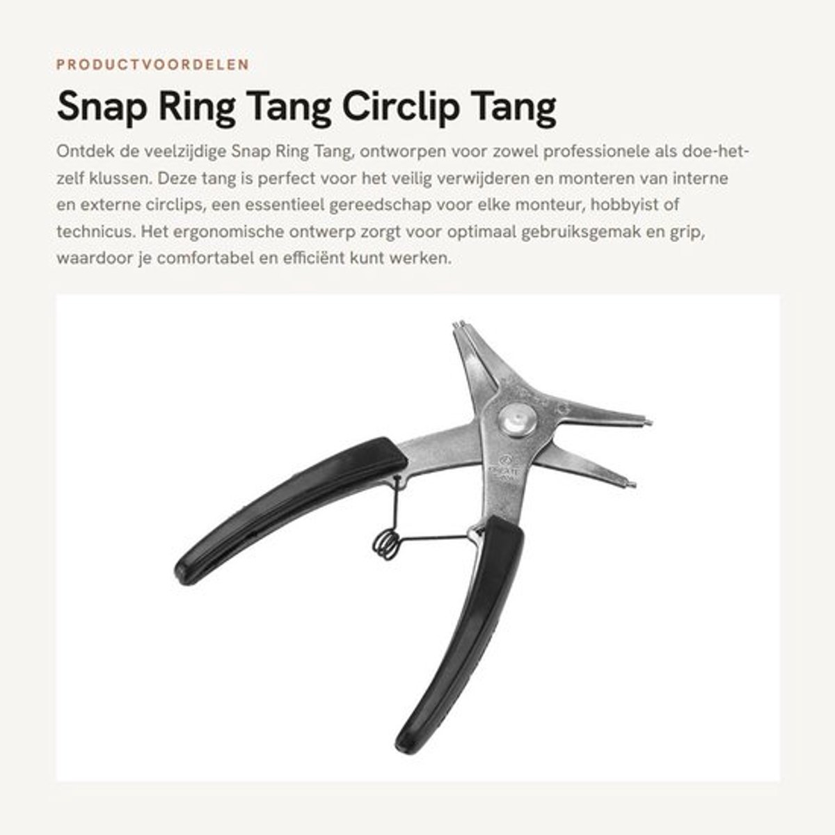 Snap Ring Tang Dual-Purpose - Oogjestang - Zeilringtang - Gereedschap Set - Interne/Externe Snap Ring - Hoogwaardige Kwaliteit - Ringtang