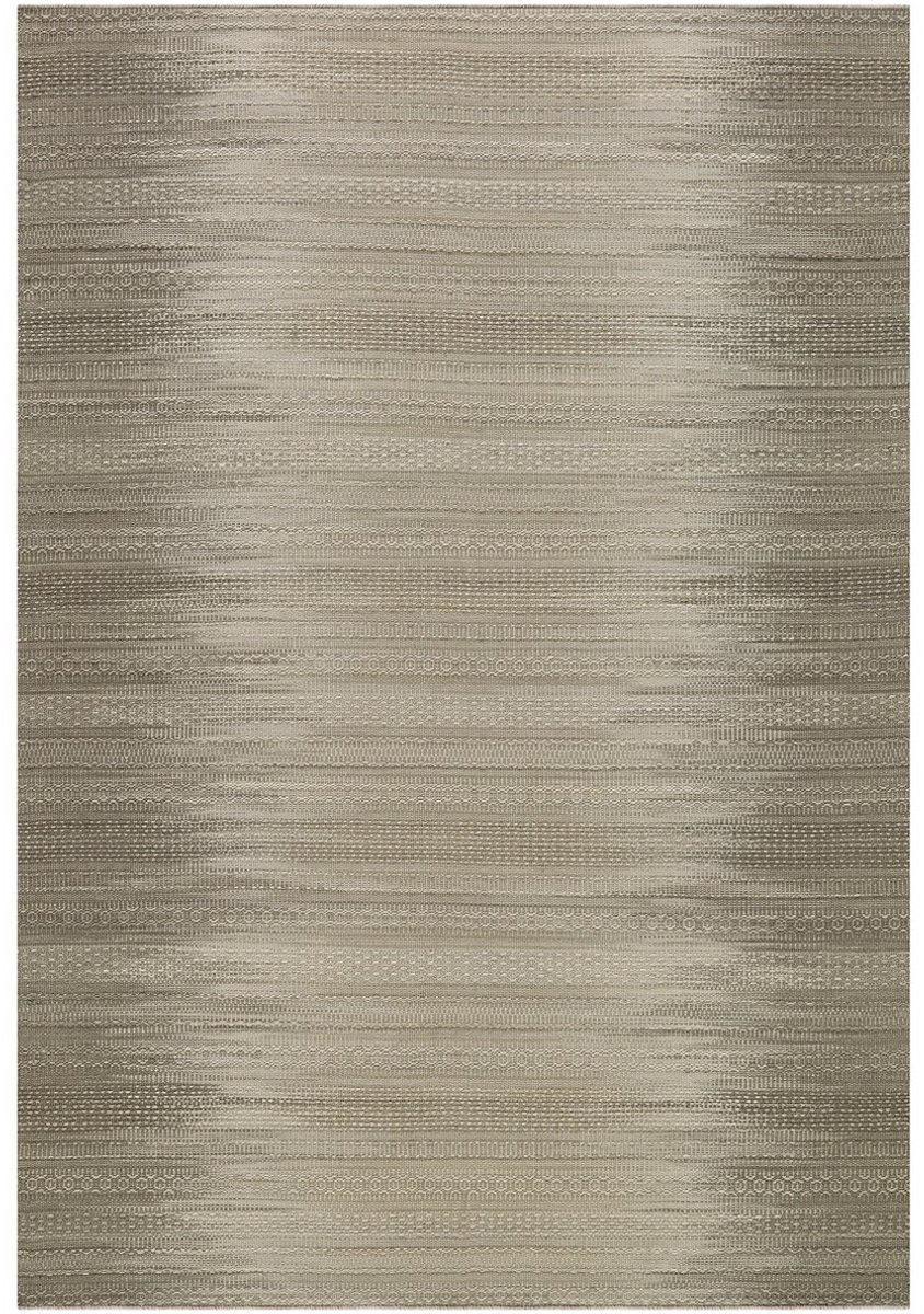 Padiro vlakgeweven vloerkleed 170 x 240 cm - taupe - modern abstract design - geschikt voor vloerverwarming - van wol en katoen