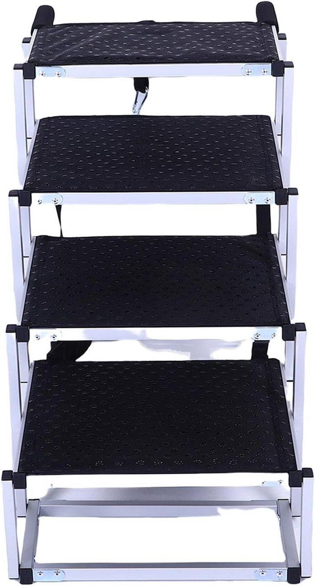 Hondenoprit Opvouwbaar - Hondenladder Hondentrap - Veilig Instappen - Antislip Oppervlak - 5 Treden - Grijs