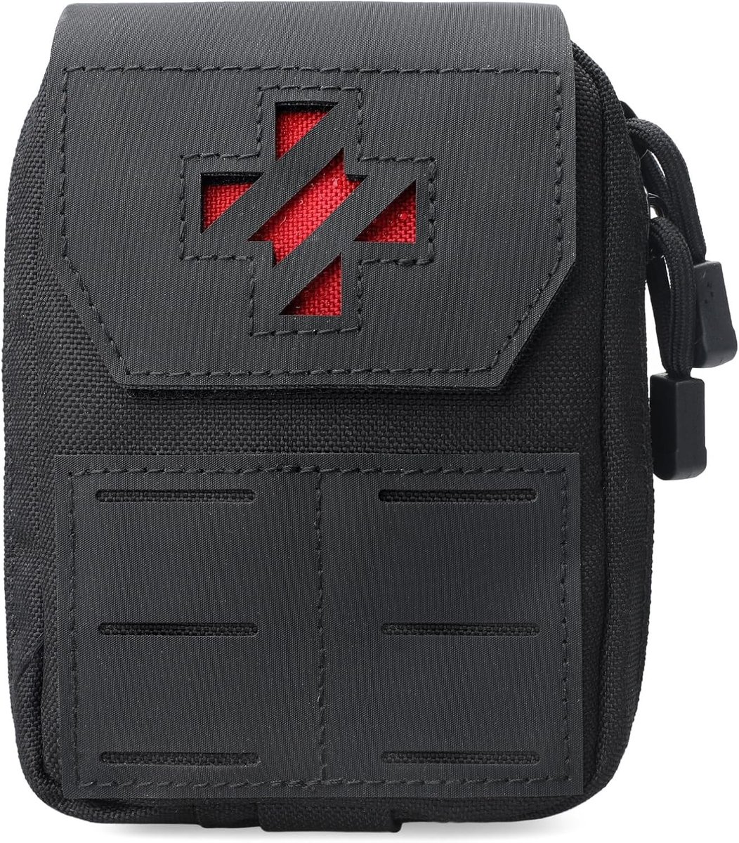 Tactical tourniquet - Zwart - 10 x 4 x 15 cm - 1000D Nylon EHBO-zakje met Molle- en riemcompatibiliteit - Voor tactisch gebruik