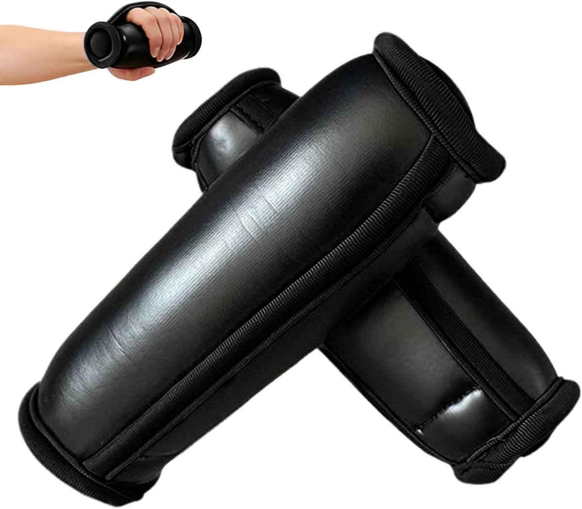 Handgewichten met riemen - Fitness halters - Kracht training - Verstelbare niveaus - 05 kg per stuk - Zwart