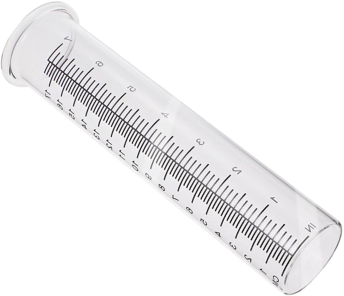 Regenmeter Set - Meetbuis Glas - Tuin Besproeiing - Duidelijke Schaal - 21 cm Hoog - Transparant