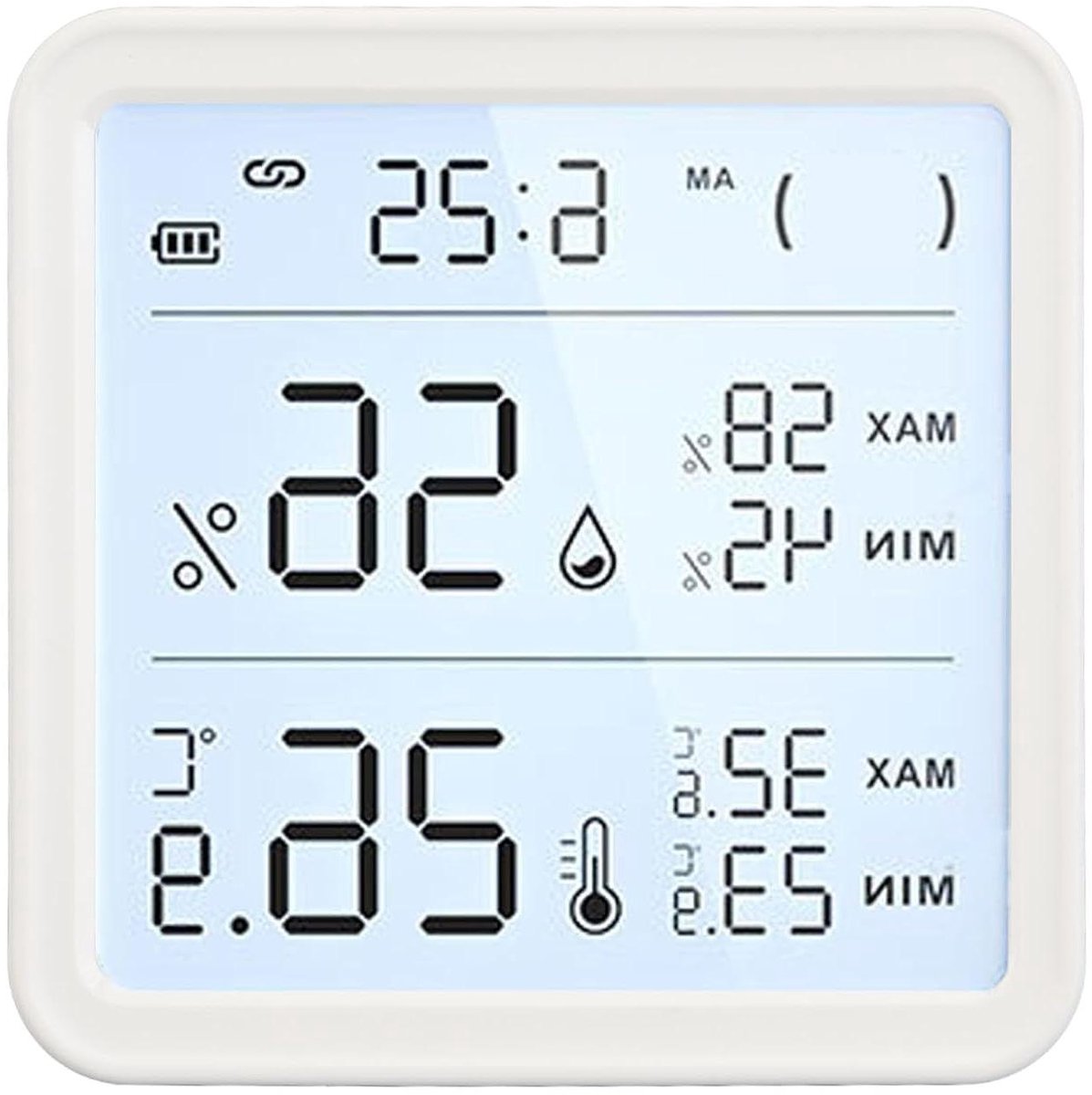 Digitale Hygrometer - Temperatuurmeter Vochtigheidssensor - Binnenklimaat Monitoren - Wifi Connectiviteit - 9 x 9 x 3 cm - Wit