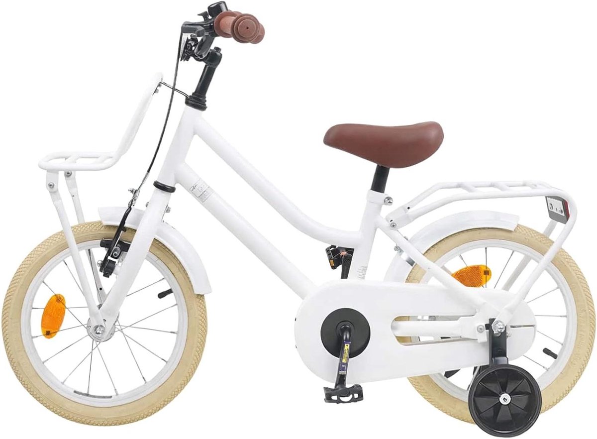 Kinderfiets Loopfiets Peuter Leren Fietsen Stevig Stalen Frame 12 inch Wit