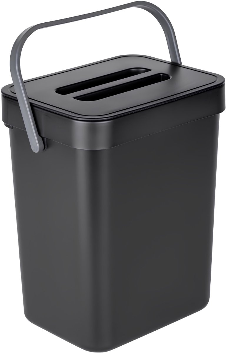 Florixa® Prullenbak - Prullenmand - Afvalbak - Trash Can - Zwart - 21cm x 17cm x 24cm