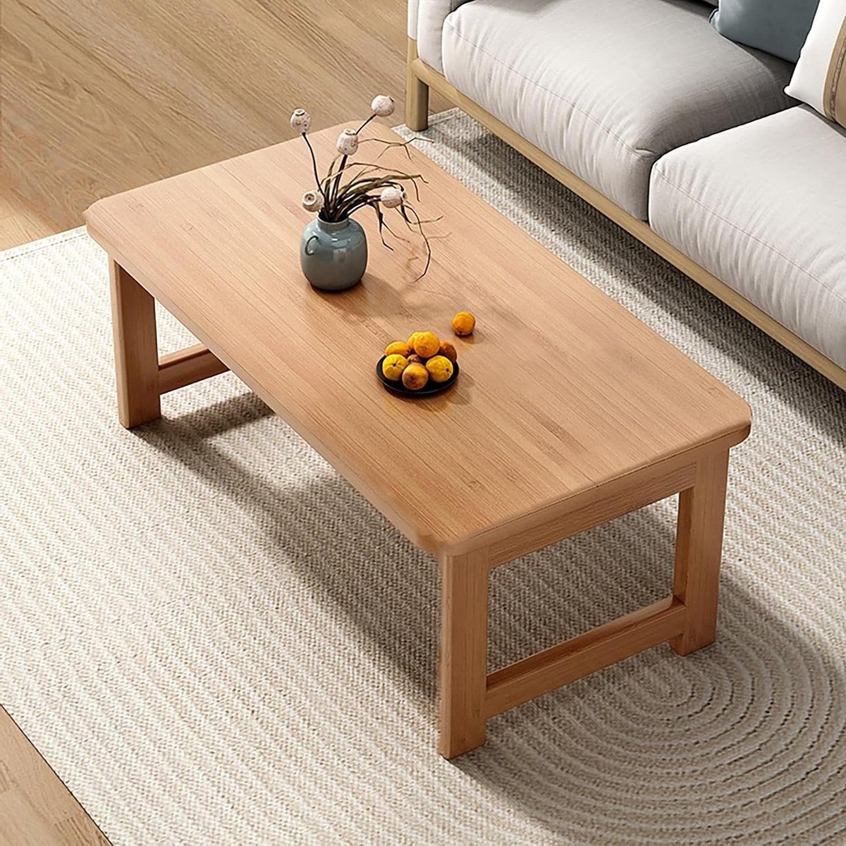 Opvouwbare salontafel - Klaptafel bijzettafel - Woonkamer inrichten - Geen montage nodig - 80x48x30 cm - Houtkleur