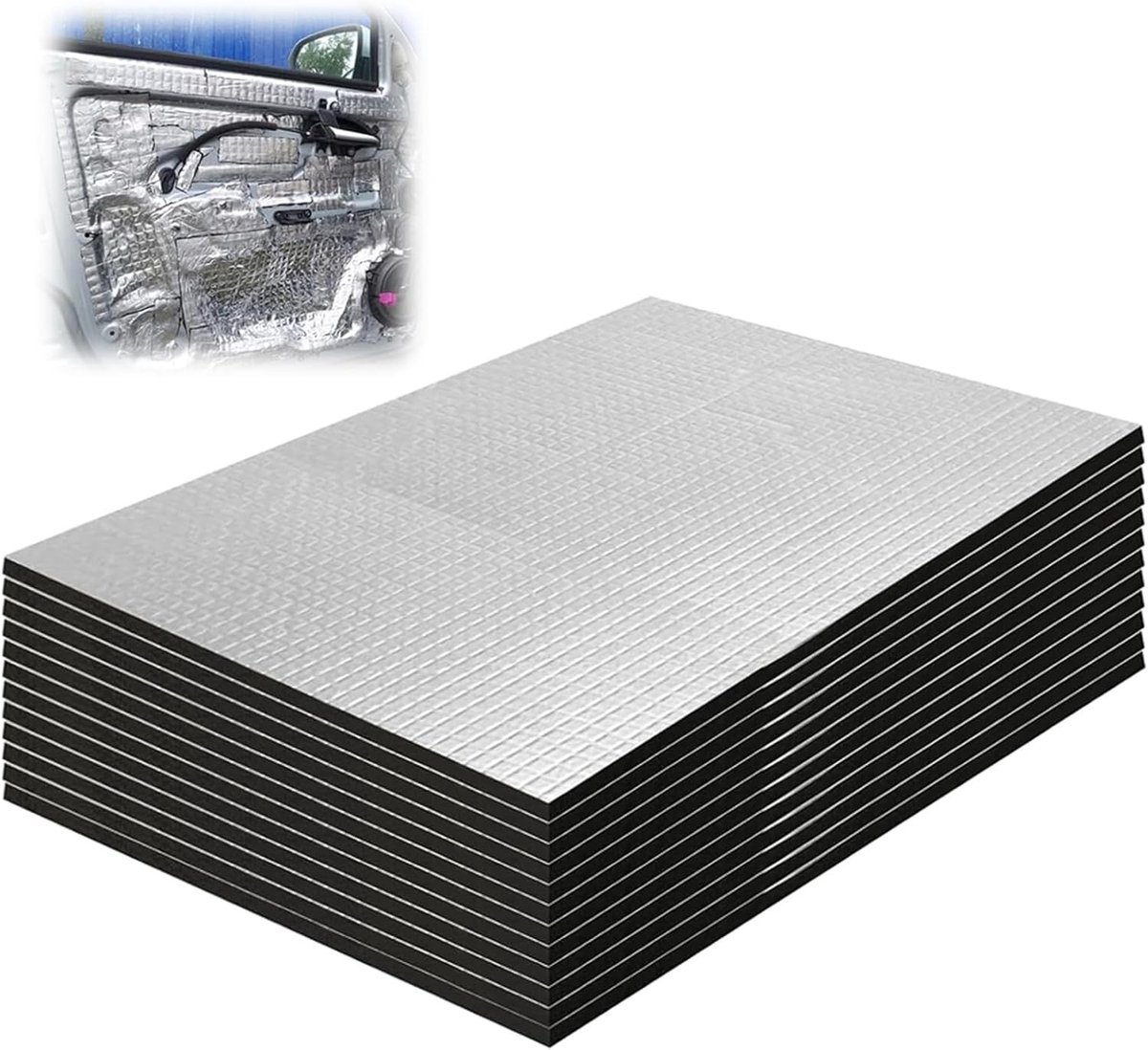 Isolatiemat voor Auto 400 x 250 x 5 mm - 12 Stuks Geluidsisolatie voor Deuren, Motorkappen en Scheidingswanden