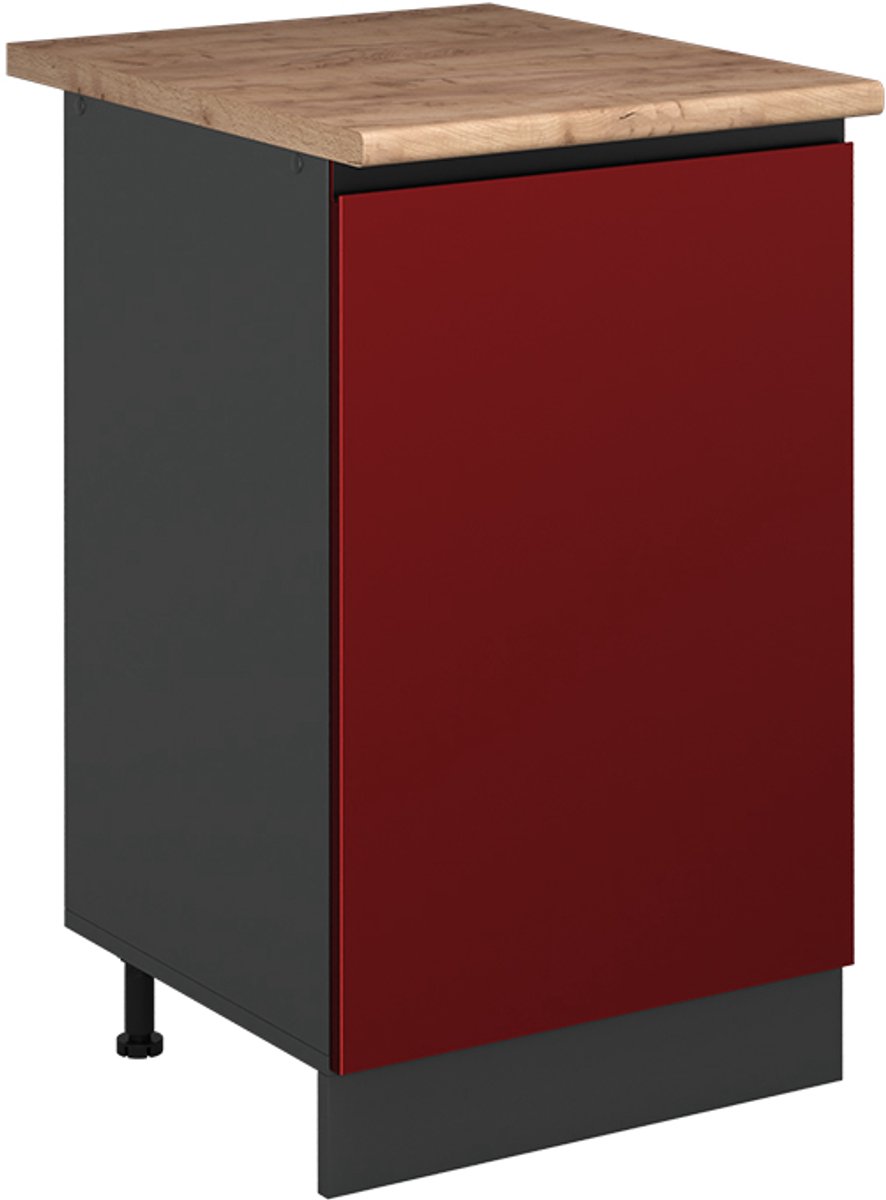 Vicco Keukenonderkast R-Line, Goudkleurig Eiken/Antraciet, 50 cm goudkleurig eiken werkblad