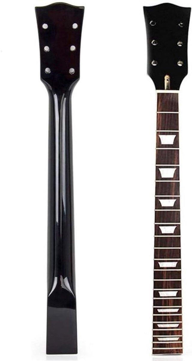 Houten gitaarhals van esdoorn, 628 mm voor 22 frets, zwarte glansafwerking, ideaal voor gitaristen