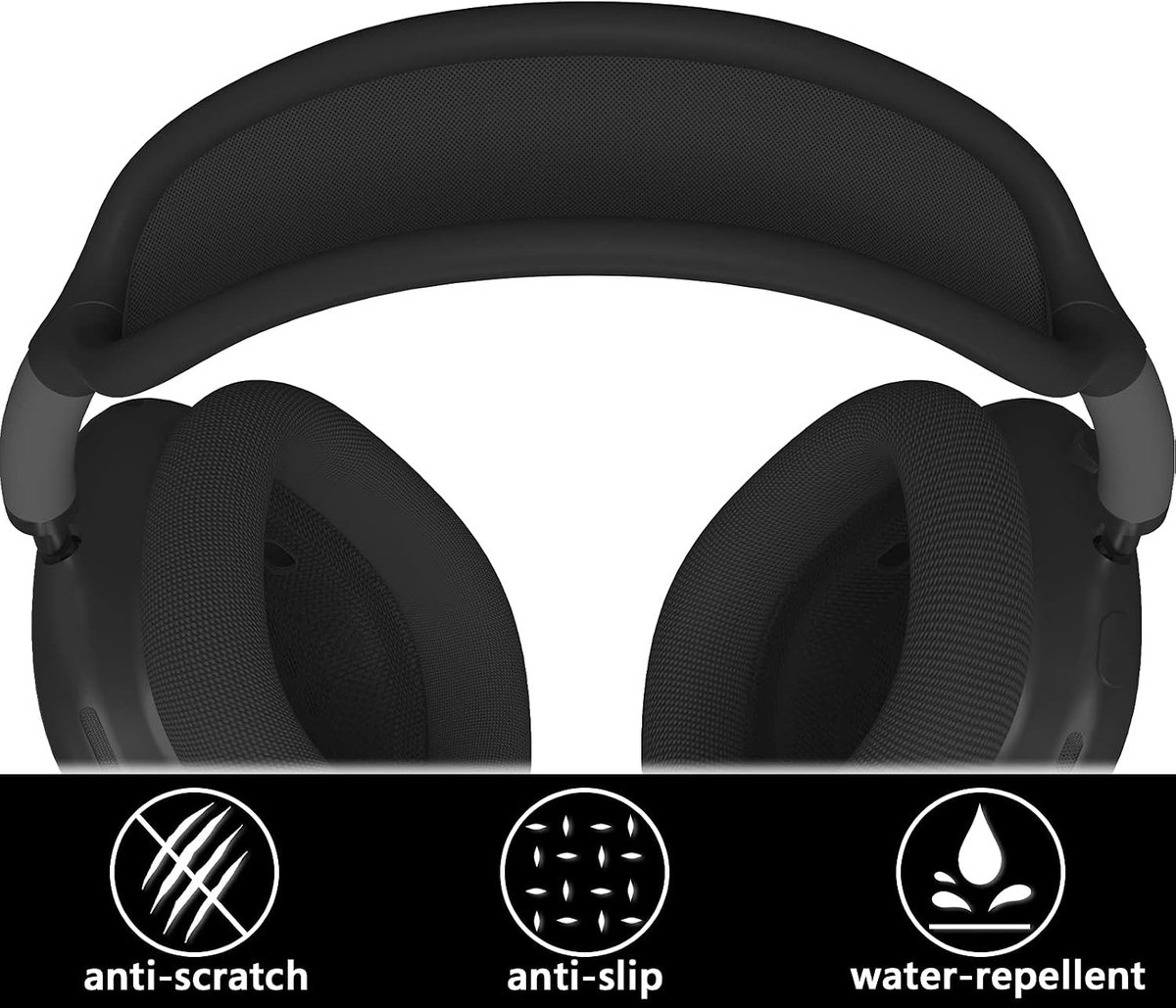Siliconen Hoofdband Case voor AirPods Max Hoofdtelefoon, Vervangbare Hoofdband - Eenvoudige DIY Installatie zonder Gereedschap (Zwart)